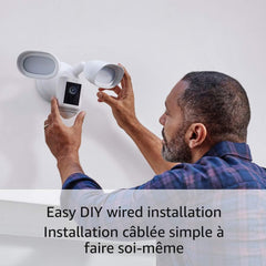 Ring Floodlight Cam Wired Pro 2K Outdoor Security Camera with 3D Motion Detection – White