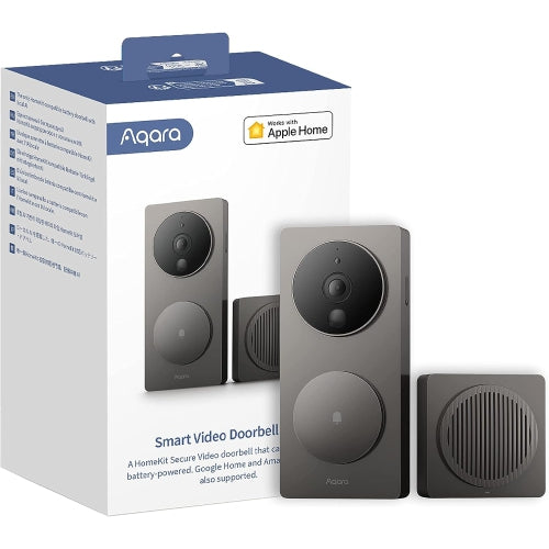 Aqara Video Doorbell G4 (Chime Included) -2.4 GHz Wi-Fi Required-Gray
