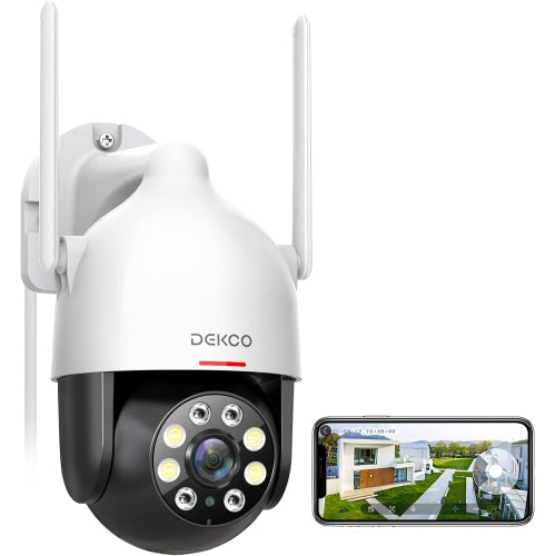 DEKCO 2K HD Outdoor Security Camera with 360 Degree Pan-Tilt Motion Tracking