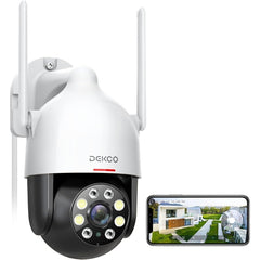 DEKCO 2K HD Outdoor Security Camera with 360 Degree Pan-Tilt Motion Tracking