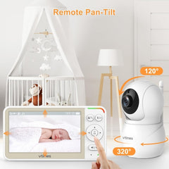 VTimes 5'' Screen Video Baby Monitor with Camera and Audio