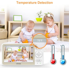 VTimes 5'' Screen Video Baby Monitor with Camera and Audio
