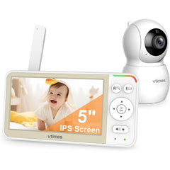 VTimes 5'' Screen Video Baby Monitor with Camera and Audio