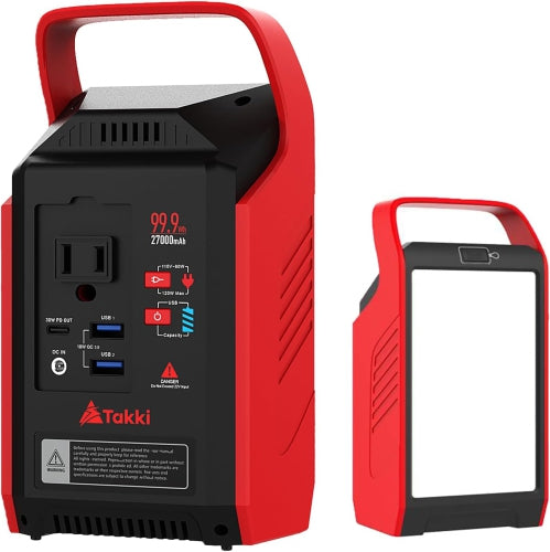 Takki 99Wh Portable Power Station Solar Generator with Camping Gear Lights 110V AC