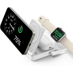 Anker MagGo 3-in-1 Charging Station, MagSafe-Compatible Wireless Charger Stand, Qi2 Certified 15W Foldable Charger