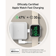 Anker MagGo 3-in-1 Charging Station, MagSafe-Compatible Wireless Charger Stand, Qi2 Certified 15W Foldable Charger