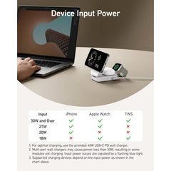 Anker MagGo 3-in-1 Charging Station, MagSafe-Compatible Wireless Charger Stand, Qi2 Certified 15W Foldable Charger