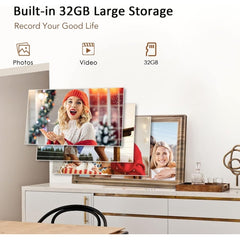Digital Photo Frame 16 inch with 32GB Storage Wall Mountable, Auto-Rotate, Motion Sensor Share Photo Video via App