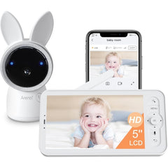 Arenti Baby Monitor, 2K Smart Baby Camera with 5-Inch Upgraded Wireless Display