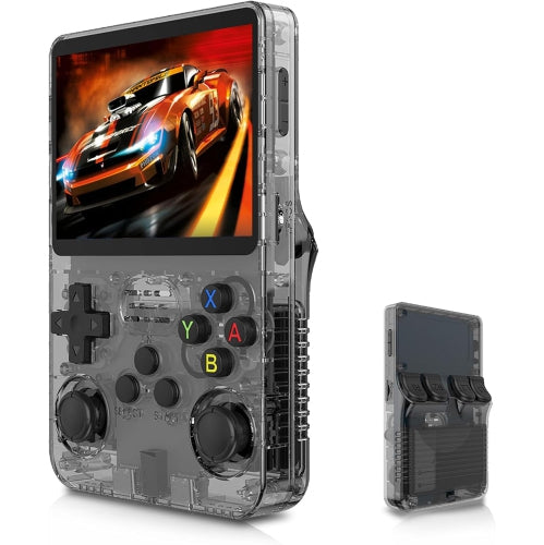 R36S Handheld Game Console,3.5inch IPS 640x480 Handheld Emulator Console with Dual 3D Joystick 128GB - Translucent Black