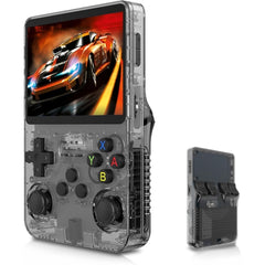 R36S Handheld Game Console,3.5inch IPS 640x480 Handheld Emulator Console with Dual 3D Joystick 128GB - Translucent Black
