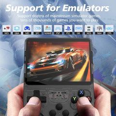 R36S Handheld Game Console,3.5inch IPS 640x480 Handheld Emulator Console with Dual 3D Joystick 128GB - Translucent Black