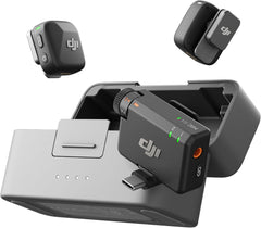 DJI Mic Mini Wireless Microphone System (2 TX+ 1 RX + Charging Case) – Compact Clip-On Audio for Camera, Smartphone & Content Creators