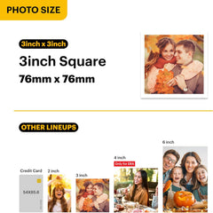 KODAK Mini 3 Retro 4PASS Portable Photo Printer 3x3 with 68 Sheets Bundle, Bluetooth Wireless Instant Photo Printing, Laminated Prints, White