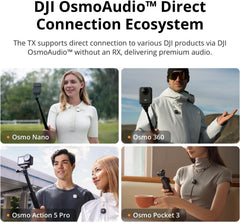 DJI Mic Mini Wireless Microphone System (2 TX+ 1 RX + Charging Case) – Compact Clip-On Audio for Camera, Smartphone & Content Creators
