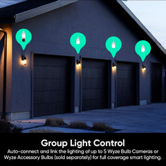 WYZE Bulb Cam 2K HD Security Camera with 800 Lumen Dimmable LED Bulb, Color Night Vision, 160° View, Pan Tilt, E26 Light Socket, Wi-Fi, Alexa and Google