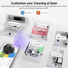 MONSGA Robot Vacuum & Mop - 5000 Pa Self-Emptying Auto-Dock with 3.5 L / 60-Day Capacity, LiDAR Mapping & Navigation, 180-Min Runtime, Wi-Fi / App / Alexa / Remote - Ideal for Pets