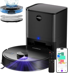 MONSGA Robot Vacuum & Mop - 5000 Pa Self-Emptying Auto-Dock with 3.5 L / 60-Day Capacity, LiDAR Mapping & Navigation, 180-Min Runtime, Wi-Fi / App / Alexa / Remote - Ideal for Pets