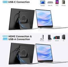Dopesplay 15.6" FHD 1080p IPS Portable Monitor with USB-C and Mini HDMI