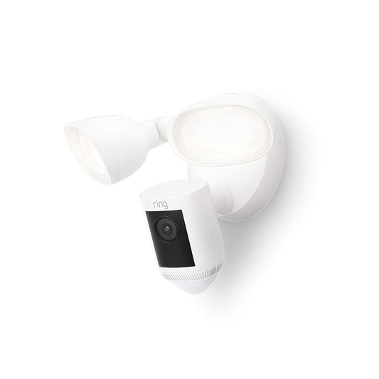 Ring Floodlight Cam Wired Pro 2K Outdoor Security Camera with 3D Motion Detection – White