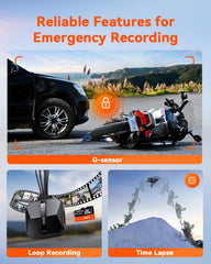 Vantrue F1 Falcon 1 Motorcycle Dash Cam – 4K Front & 1080p Rear, GPS, WiFi, IP67 Waterproof