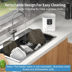 PAPIFEED Smart Automatic Cat Feeders: WiFi Pet Feeder with APP Control for Remote Feeding (6L/25Cup)