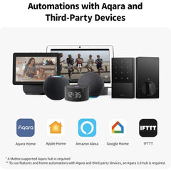 Aqara Smart Lock U50, Keyless Entry Door Lock with Apple Home Key, Bluetooth Electronic Deadbolt Lock, App Remote Control