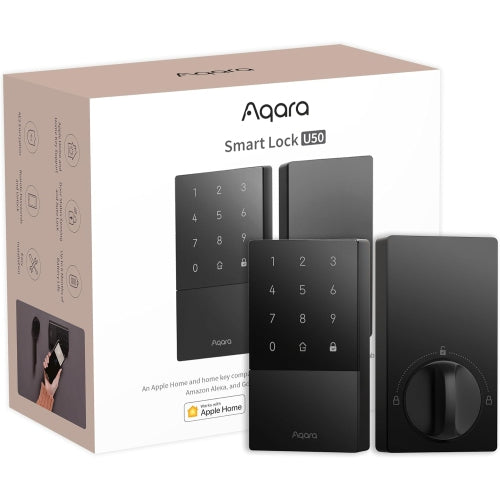 Aqara Smart Lock U50, Keyless Entry Door Lock with Apple Home Key, Bluetooth Electronic Deadbolt Lock, App Remote Control
