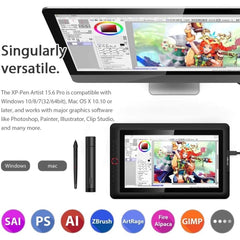 XP-Pen Artist 15.6 Pro Graphics Drawing Tablet 1920 x 1080 Pixel, 8192 Pressure Sensitivity, Black