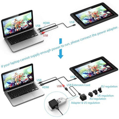 XP-Pen Artist 15.6 Pro Graphics Drawing Tablet 1920 x 1080 Pixel, 8192 Pressure Sensitivity, Black