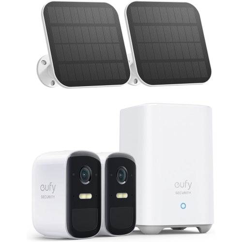 Eufy Security, eufyCam 2C 2-Cam Kit with Solar Panel 2W- No Monthly Fee