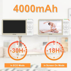 VTimes 5'' Screen Video Baby Monitor with Camera and Audio