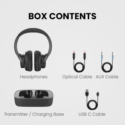 Avantree Ensemble - Wireless Headphones for TV Watching with Charging Dock & Transmitter