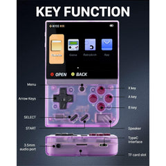 Miyoo Mini Plus,Retro Game Console with 64G TF Card,Support 10000+Games,3.5-inch Portable Rechargeable Open Source Game Console Emulator with Storage Case.(Purple)