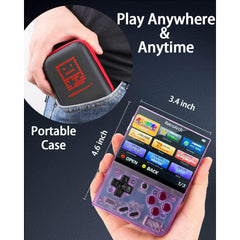 Miyoo Mini Plus,Retro Game Console with 64G TF Card,Support 10000+Games,3.5-inch Portable Rechargeable Open Source Game Console Emulator with Storage Case.(Purple)