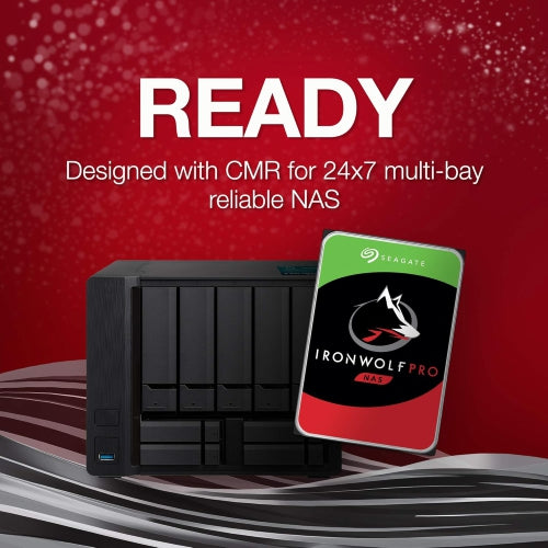 Seagate IronWolf Pro, 16 TB, Enterprise NAS Internal HDD –CMR 3.5 Inch, SATA 6 Gb/s, 7,200 RPM, 256 MB Cache for RAID Network Attached Storage