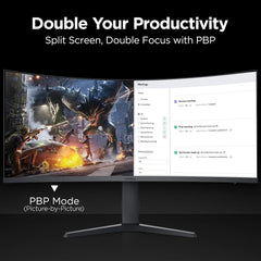 KOORUI 34 Inch Ultrawide Curved Gaming Monitor 144Hz 165Hz, 1ms, 1000R, WQHD 3440×1440p, 21:9 2K Display