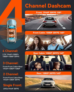 Vantrue N5 4-Channel 360° Dash Cam – 2.7K, STARVIS 2, IR Night Vision, WiFi & GPS