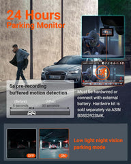 Vantrue E2 Dual Dash Cam – 2.7K Front & Rear, STARVIS Night Vision, GPS & Voice Control