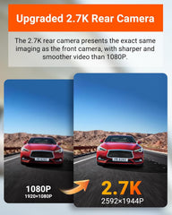 Vantrue E2 Dual Dash Cam – 2.7K Front & Rear, STARVIS Night Vision, GPS & Voice Control