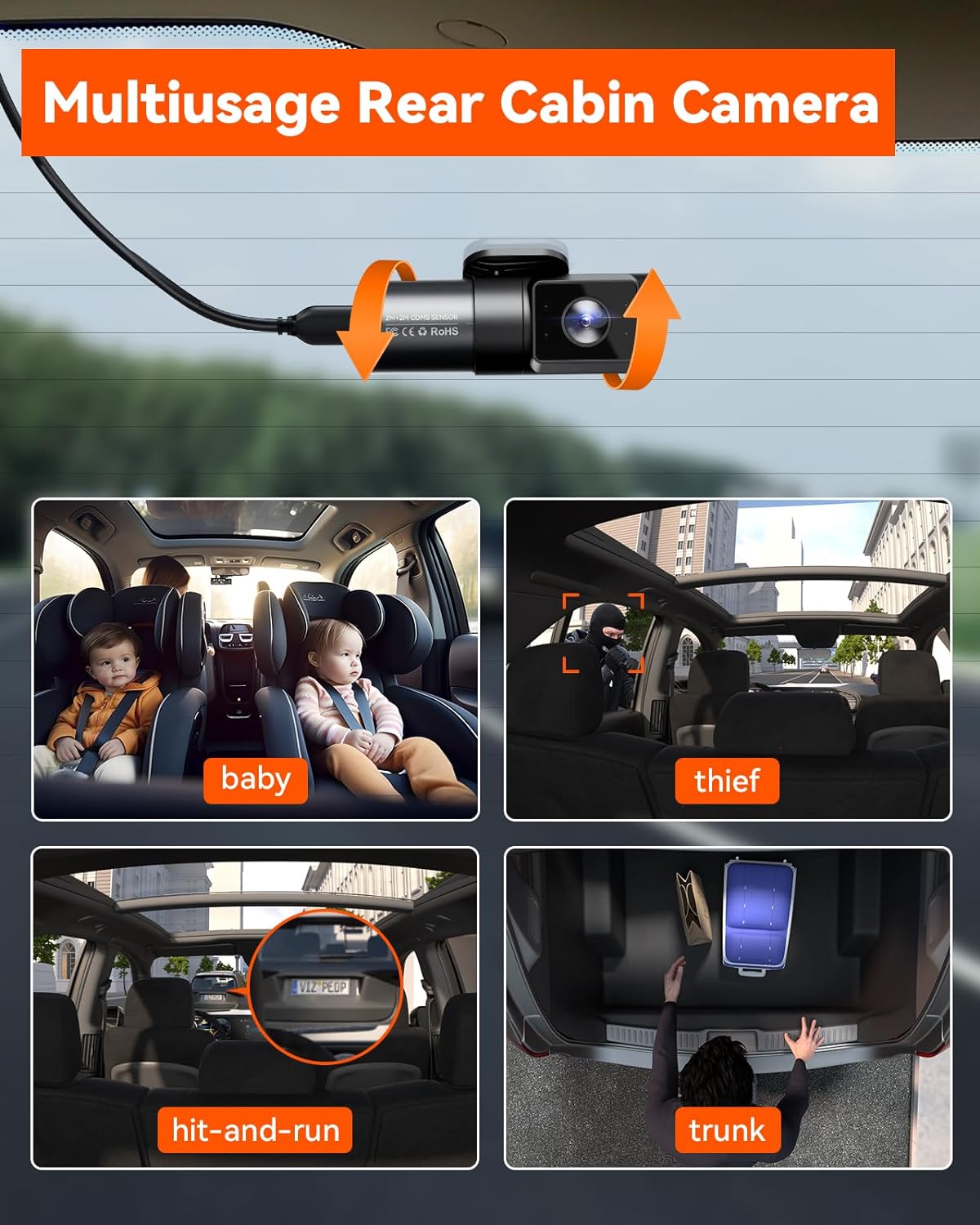 Vantrue N5 4-Channel 360° Dash Cam – 2.7K, STARVIS 2, IR Night Vision, WiFi & GPS