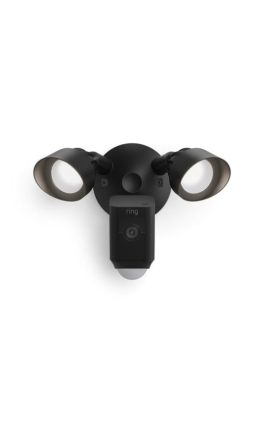 Ring Floodlight Cam Wired Plus 1080p Outdoor Security Camera with 2000-Lumen Lights – Black