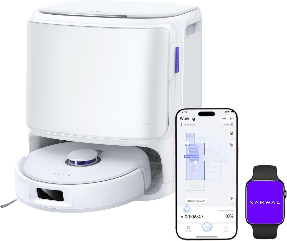 NARWAL Freo X Ultra Robot Vacuum & Mop, 8200Pa Suction, Zero-Tangle Brush, Auto Mop Washing & Drying, LiDAR Navigation, Obstacle Avoidance - Open Box
