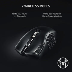 Razer Naga V2 Pro 30000 DPI Bluetooth Optical Gaming Mouse - Black- Refurbished Excellent