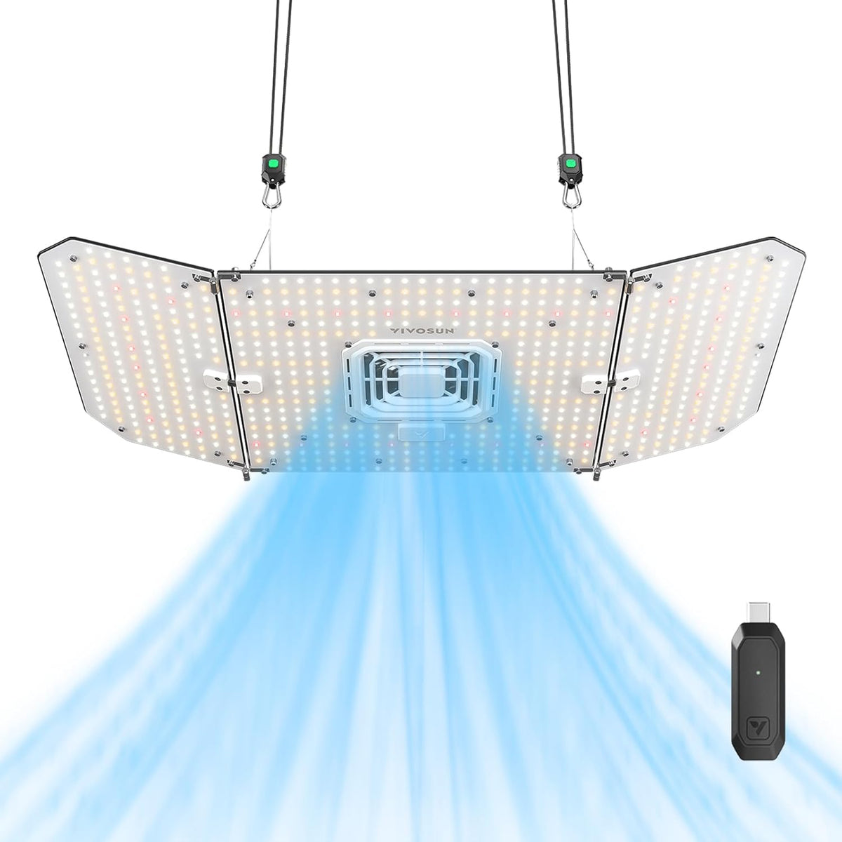 Smart Grow System with AeroLight A200SE 200W LED Grow Light & GrowHub E25 Controller – Integrated Circulation Fan, App-Controlled Full Spectrum Light for Indoor Plants