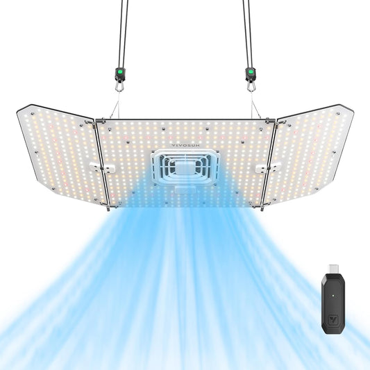 Smart Grow System with AeroLight A200SE 200W LED Grow Light & GrowHub E25 Controller – Integrated Circulation Fan, App-Controlled Full Spectrum Light for Indoor Plants