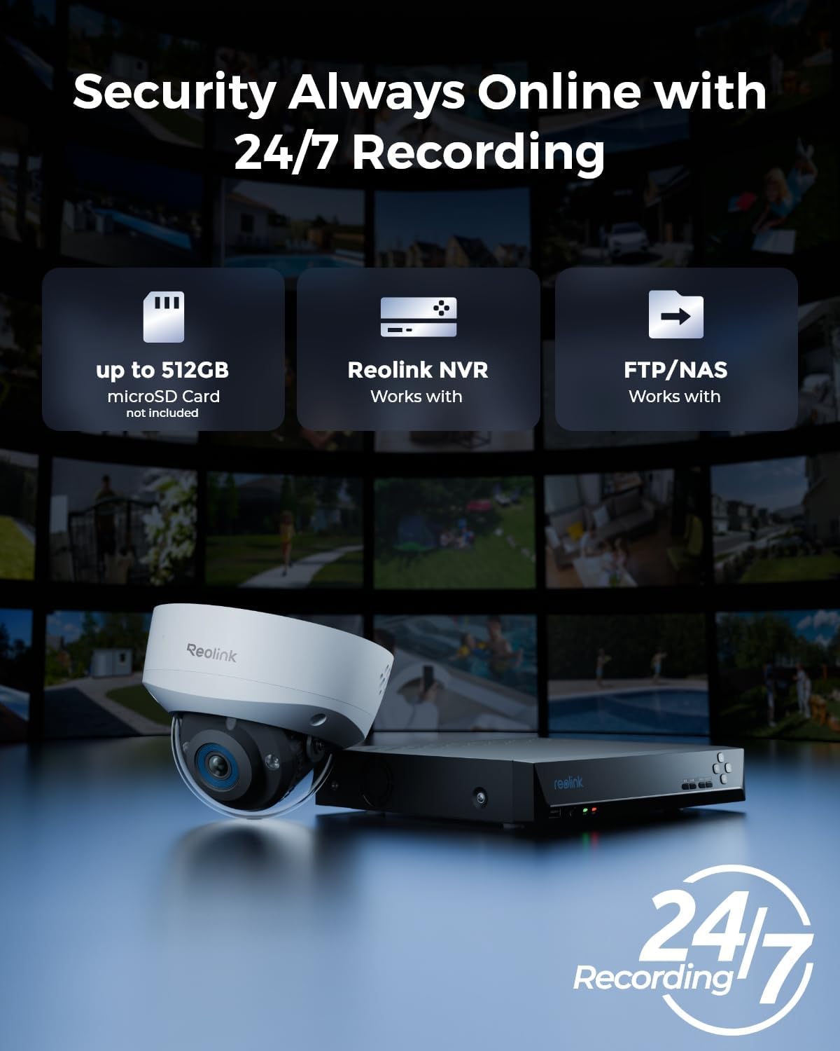 REOLINK RLC-1240A 12MP PoE Security Cameras with Colour Night Vision & Smart Detection