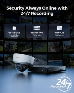 REOLINK RLC-1240A 12MP PoE Security Cameras with Colour Night Vision & Smart Detection