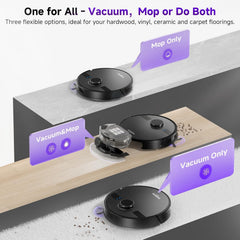 MONSGA Robot Vacuum & Mop - 5000 Pa Self-Emptying Auto-Dock with 3.5 L / 60-Day Capacity, LiDAR Mapping & Navigation, 180-Min Runtime, Wi-Fi / App / Alexa / Remote - Ideal for Pets