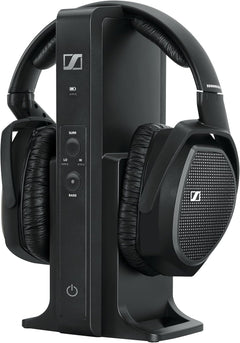 Sennheiser RS 175 RF Wireless TV Headphone System with Bass Boost & Surround Sound – Black – Open Box